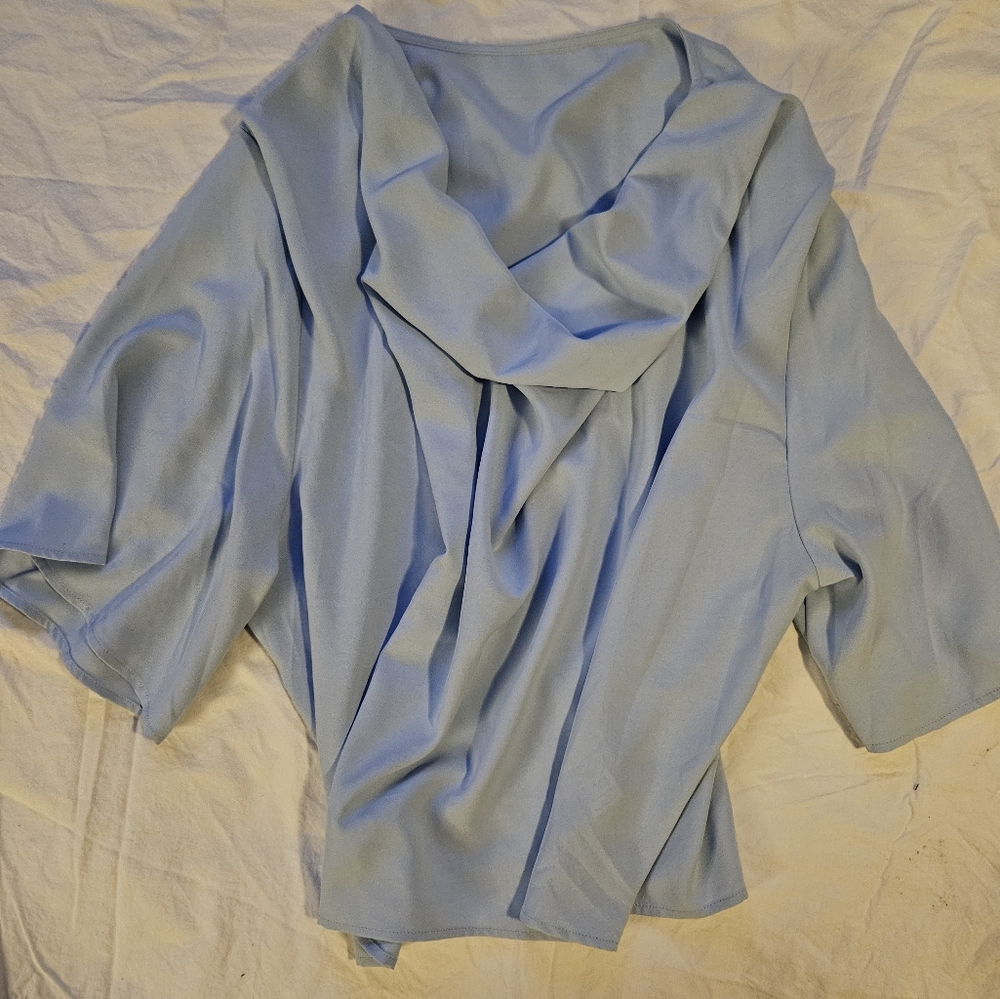 Light Blue Drape Top